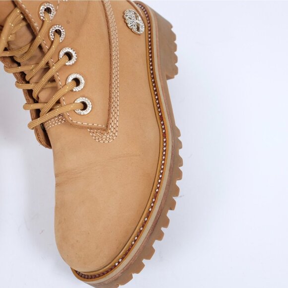 Jimmy Choo x Timberland boots Womens sz 5 Swarovski crystal embellished shoes - Picture 7 of 16
